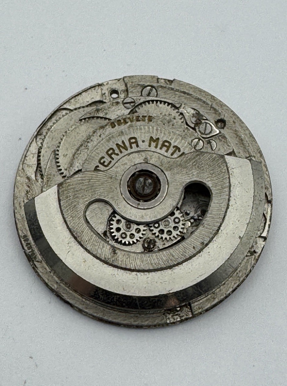 Vintage Eterna Matic Cal 1412U Partial Watch Movement For Parts Or Repair