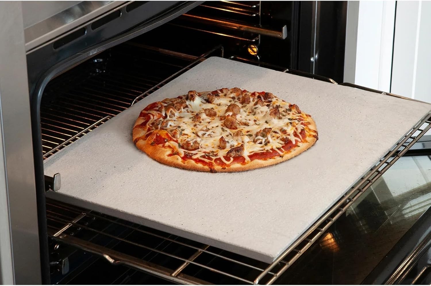 -D Premium 17-1/2″ x 13-7/8″ x 3/4″ Rectangle Pizza Stone, Perfect for Home