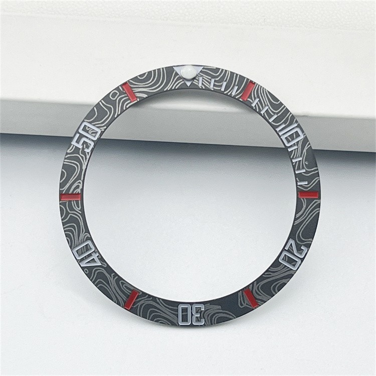 SUB Carbon Brazed Vitrified Ceramic Ring BGW9 Lume Watch Bezel Size 38mm