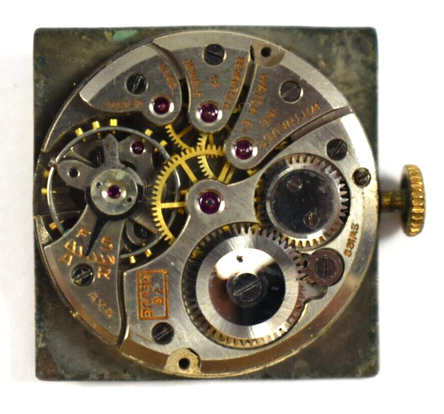 Vintage Wittnauer Manual Wind Revue 76 17J Wrist Watch Movement lot.qg