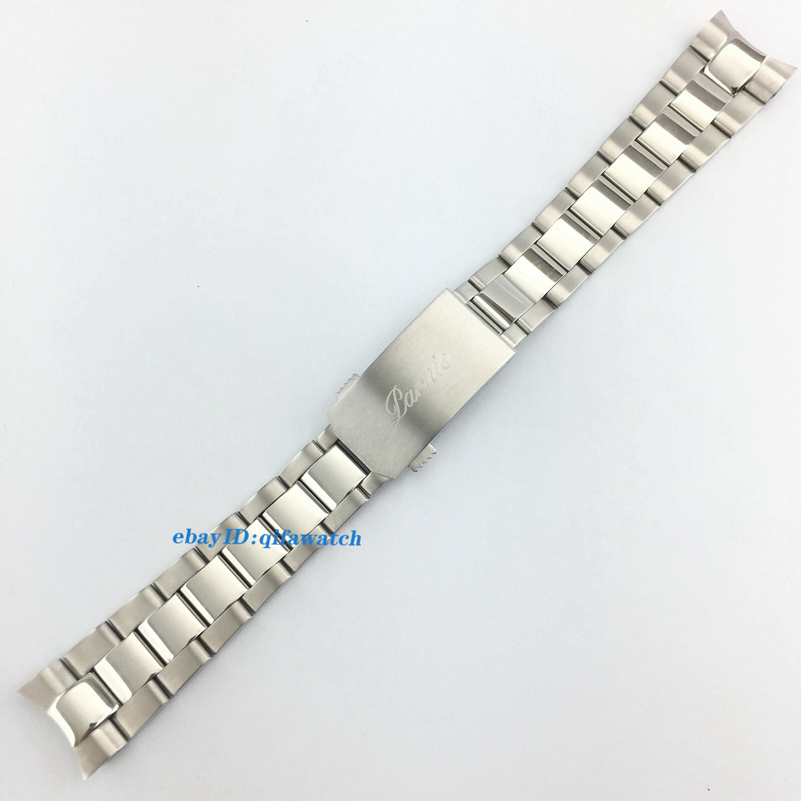 P741 Parnis 20mm 316L Solid Stainless Steel Brushed&Polished Watch Band Bracele