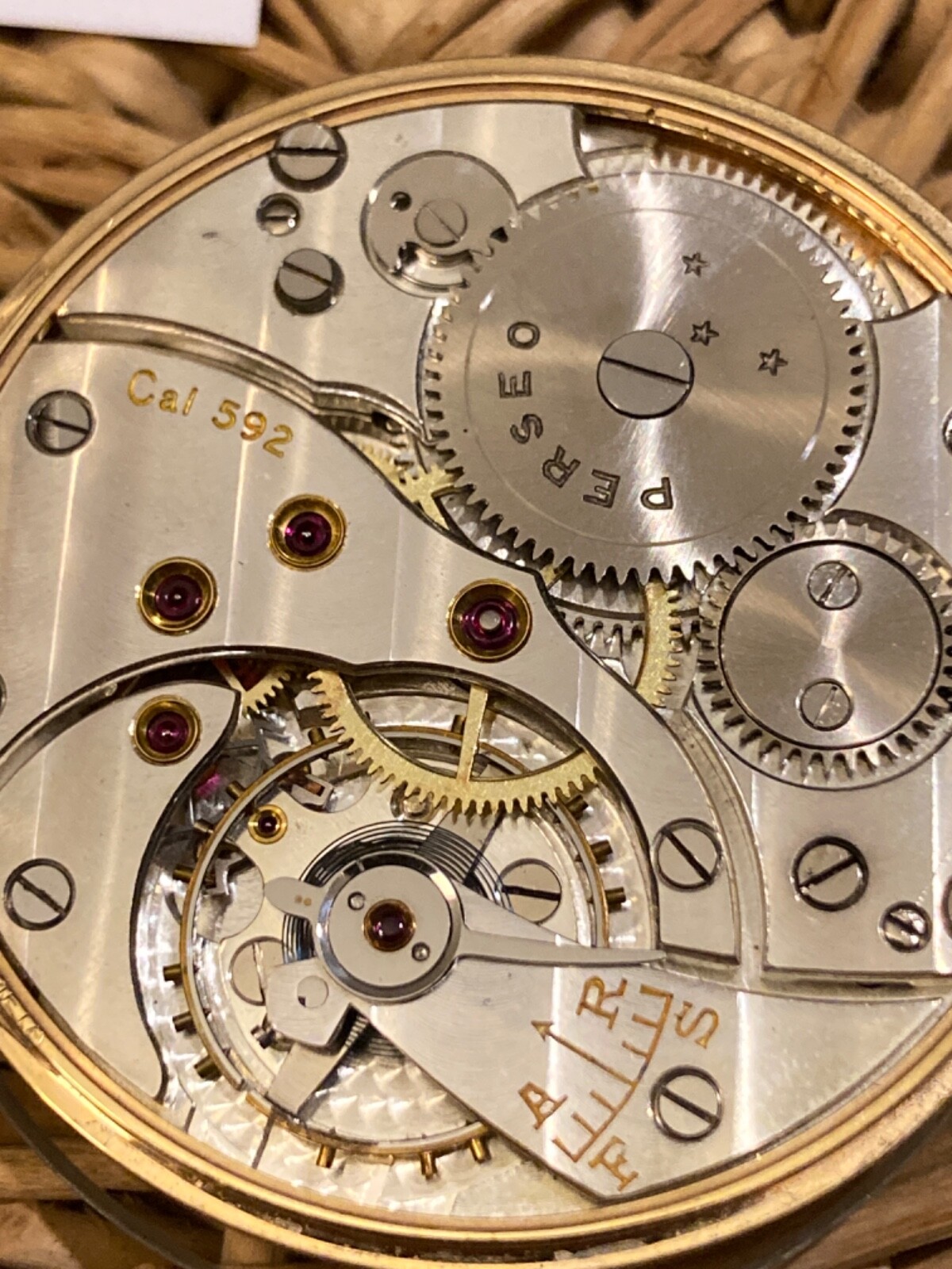PERSEO vintage pocket movement 592 manual, dial, hands, works