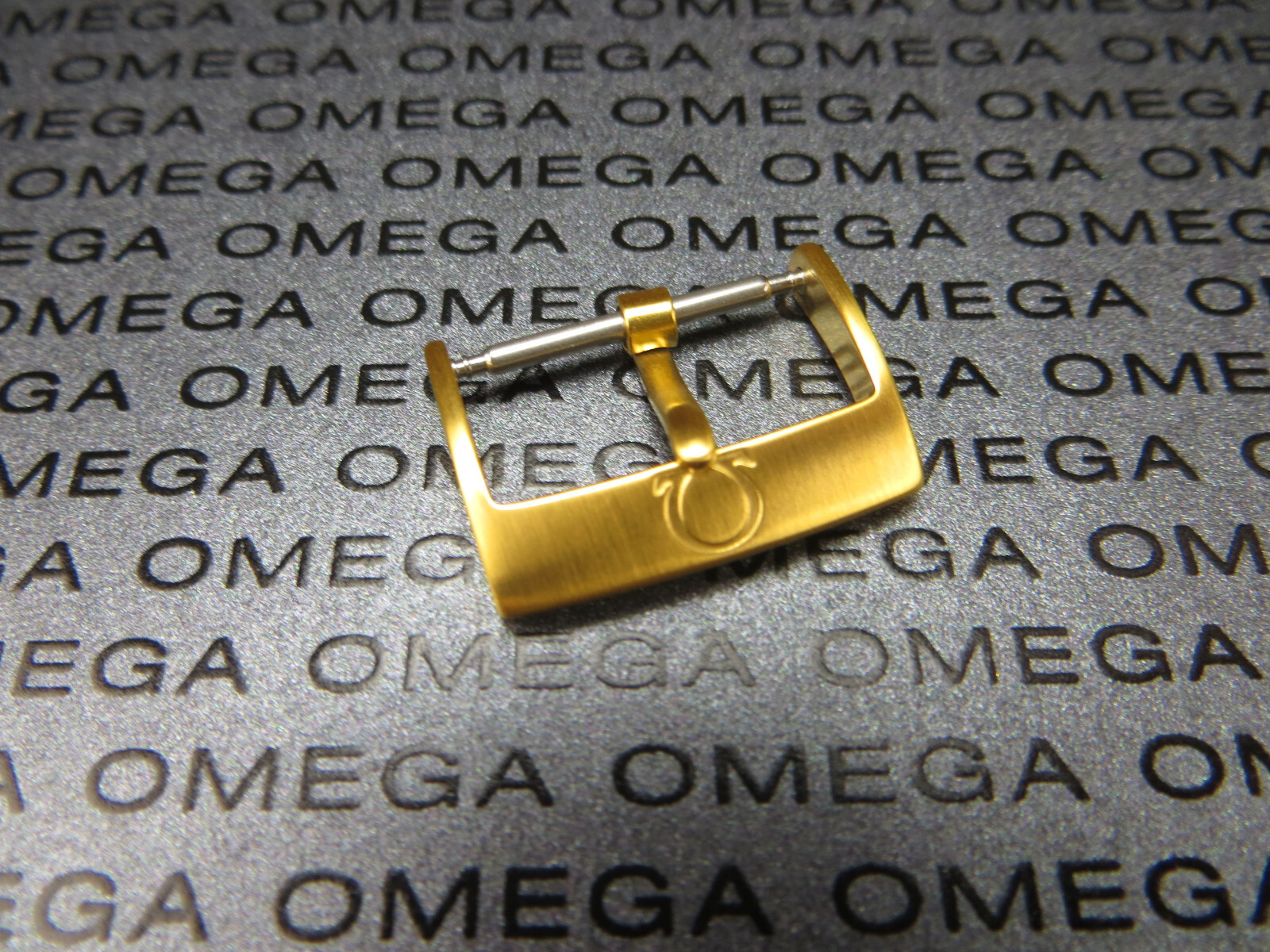 New 16mm Authentic OMEGA Stainless Steel Tang Buckle Gold Plated Brush 16 mm G