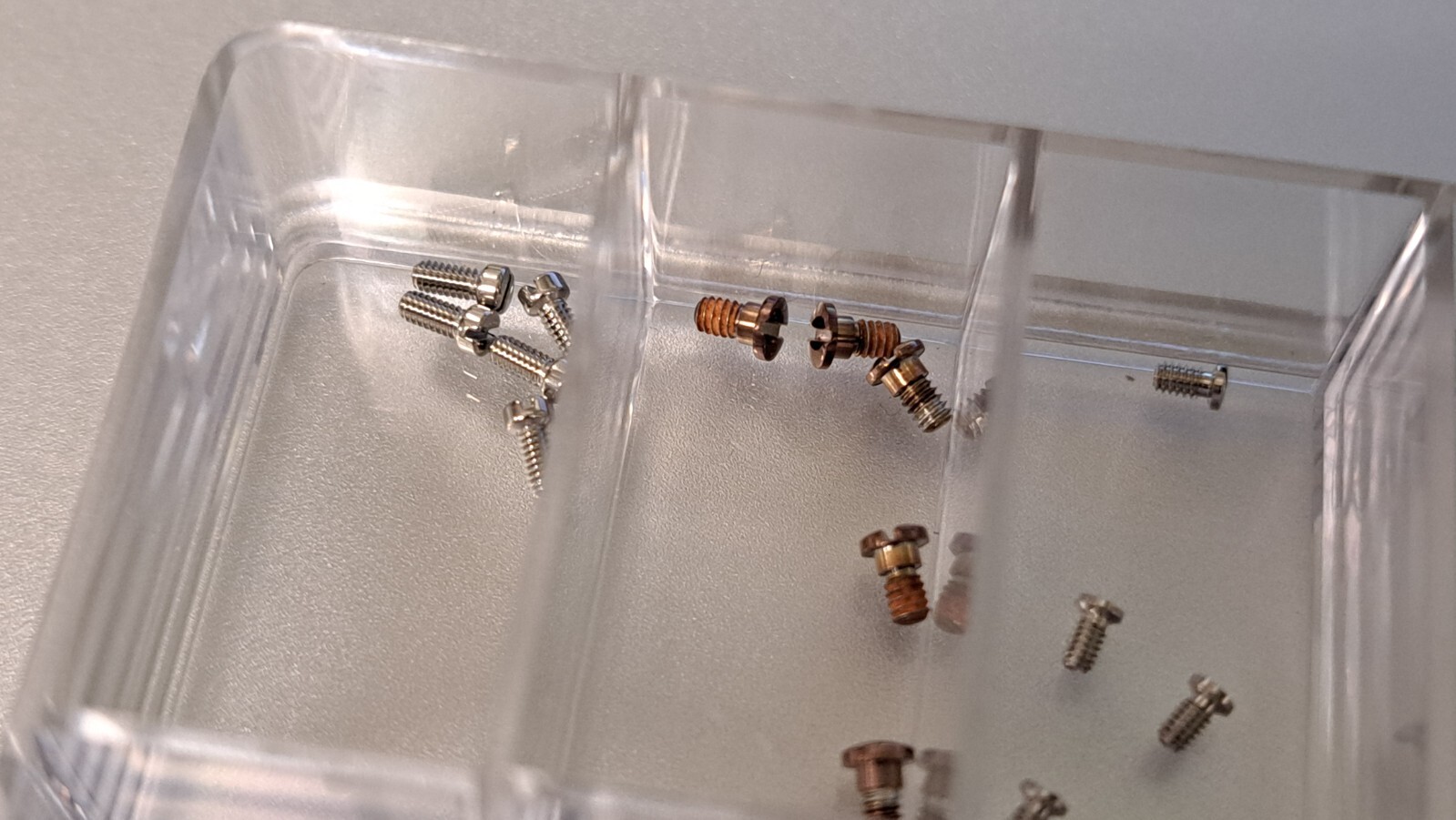 Unbranded miscellaneous watch case back screws. 1 box per order various sizes