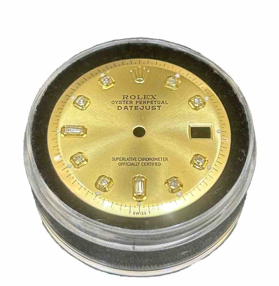 Rolex Champagne Dial Custom Baguette Diamond Dial NonQuick Datejust 1601 1603