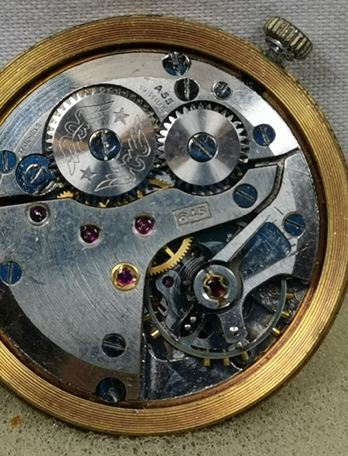 Rotary 17J. Cal A55/ (ETA 2370) Swiss Watch Movement Repair/Parts