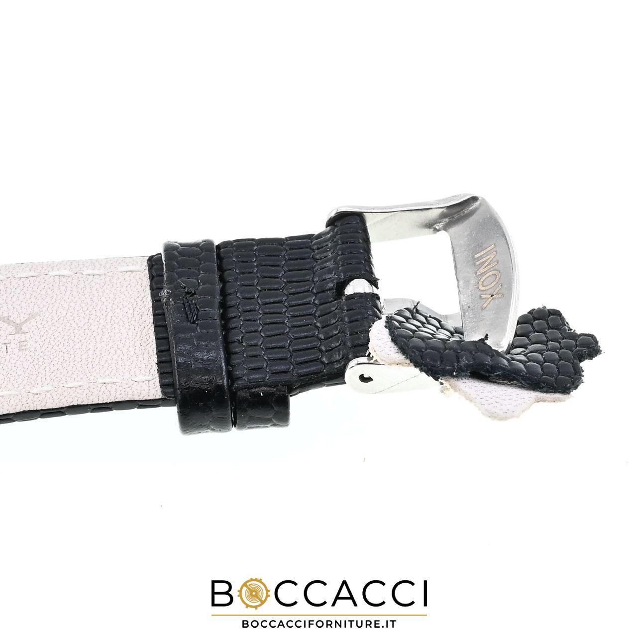DILOY 18mm Black Leather Lizard Print Unpadded Strap (NEW)