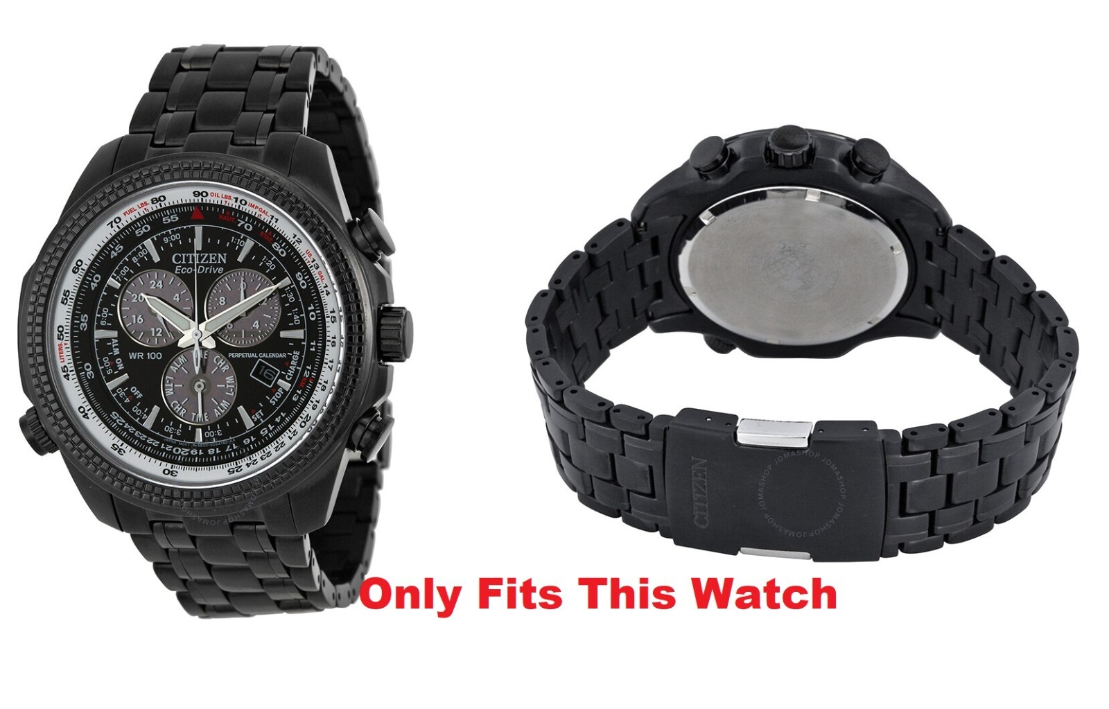 Citizen BL5405-59E Chronograph Men’s Watch Black PVD Case End Link