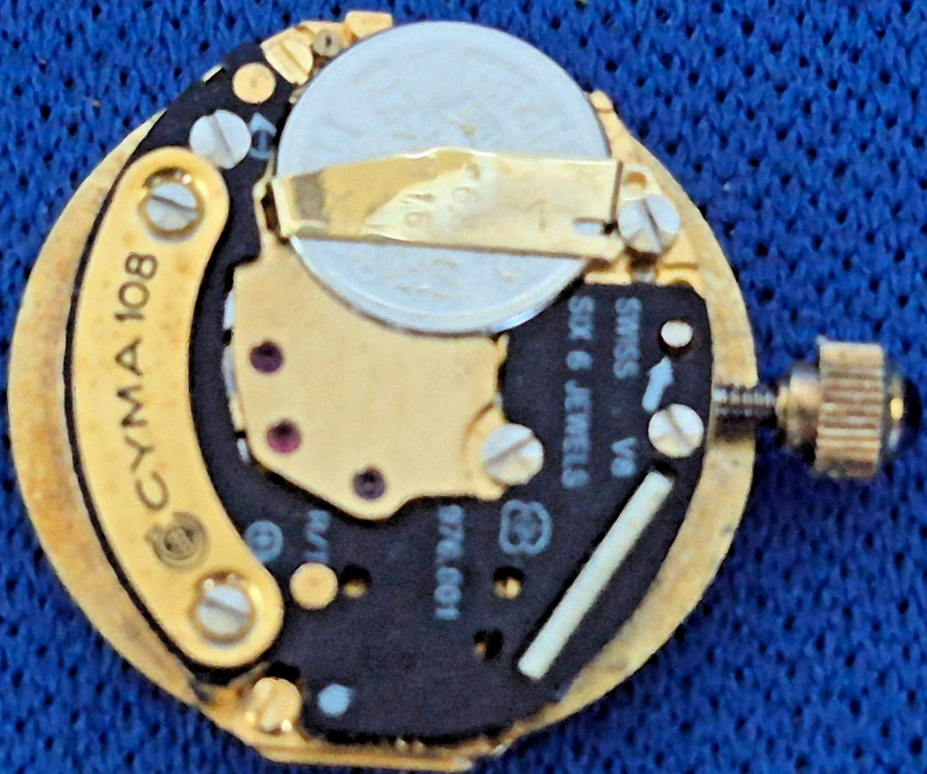 ETA 976.001 Cyma 108 Dial Movement Running , Stem, Hands Fits Many Other Brands