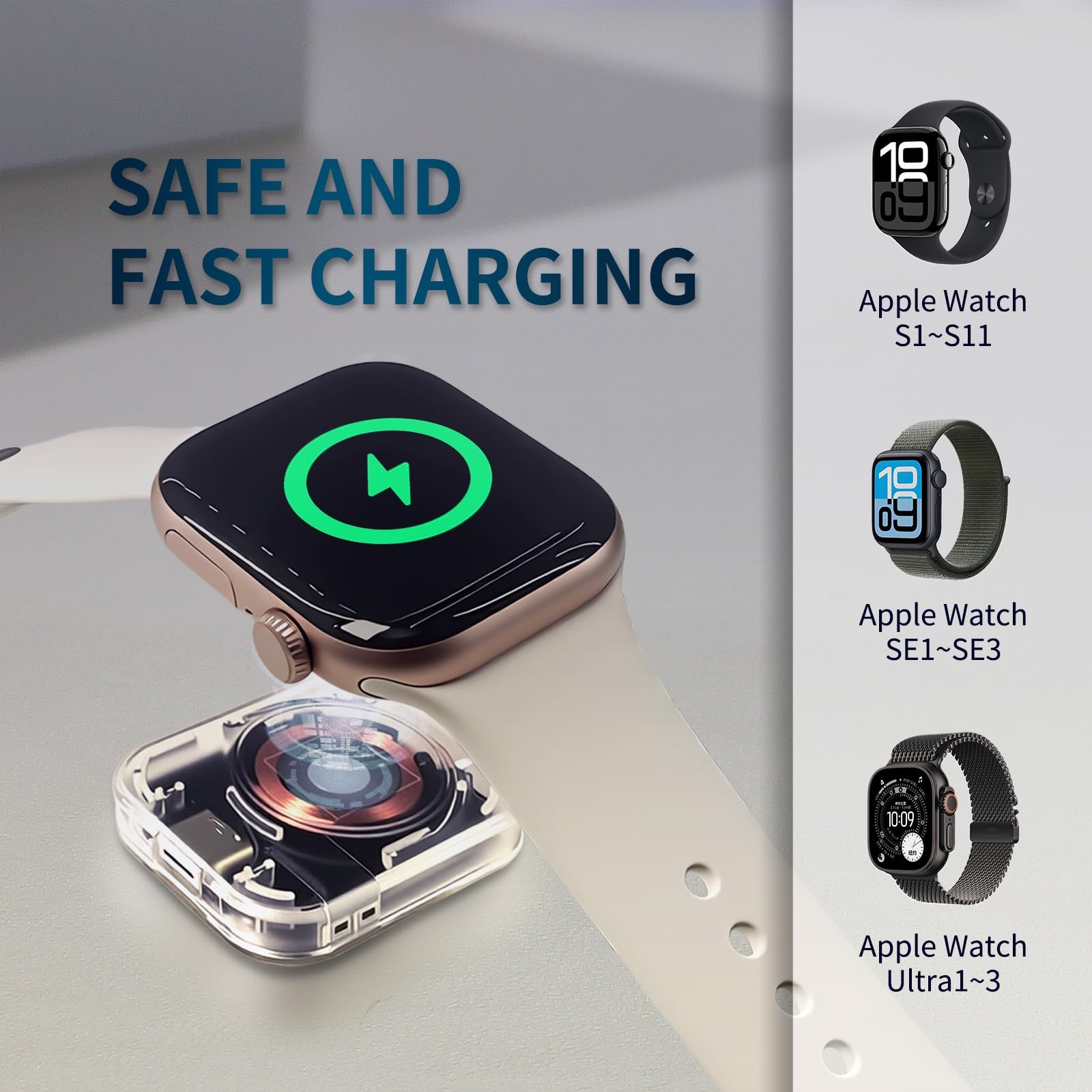 5W Magnetic Wireless Charger for Apple Watch S1-S11, SE 1-3, Ultra 1-3, Porta…
