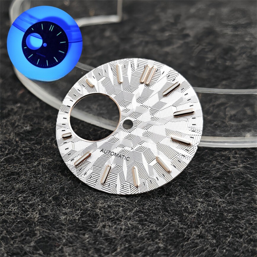 NH38 Dial 28.5mm Skeletonized Dial NH34 Dial Green LumeFits NH34/NH38 Movement