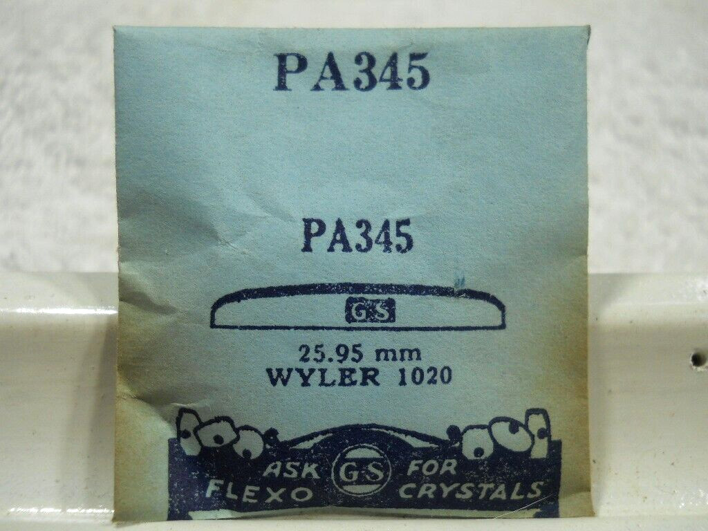 GS PA345 Watch Crystal Fit Wyler 1020 – 25.95 mm – Factory Replacement / Repair