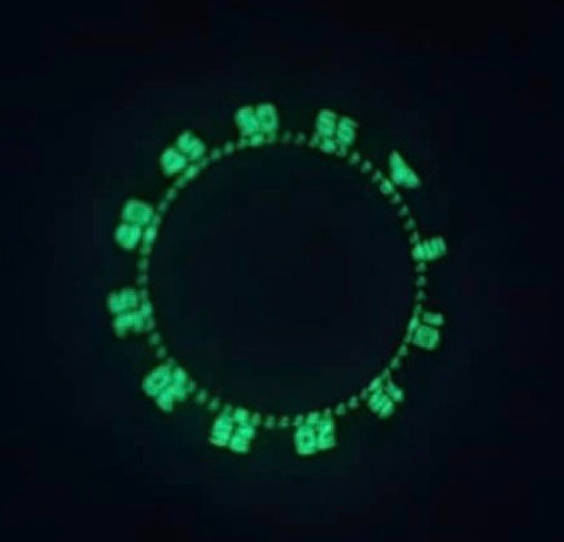 TAG Heuer Formula 1 WA1218 GLOW IN DARK Bezel for Vintage 34mm Midsize Watches.