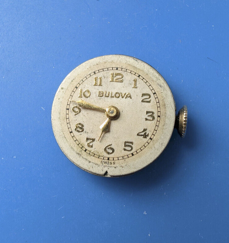 VINTAGE LADIES BULOVA 7AM WRISTWATCH MOVEMENT RUNNING
