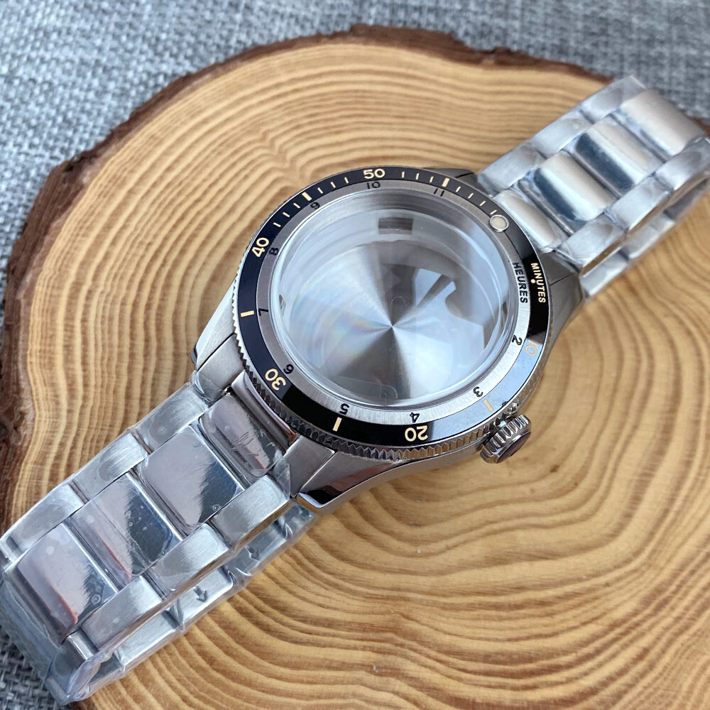42mm Brushed Watch Case Bracelet Fit NH35 NH36 Sapphire (case+strap+dial+hand)