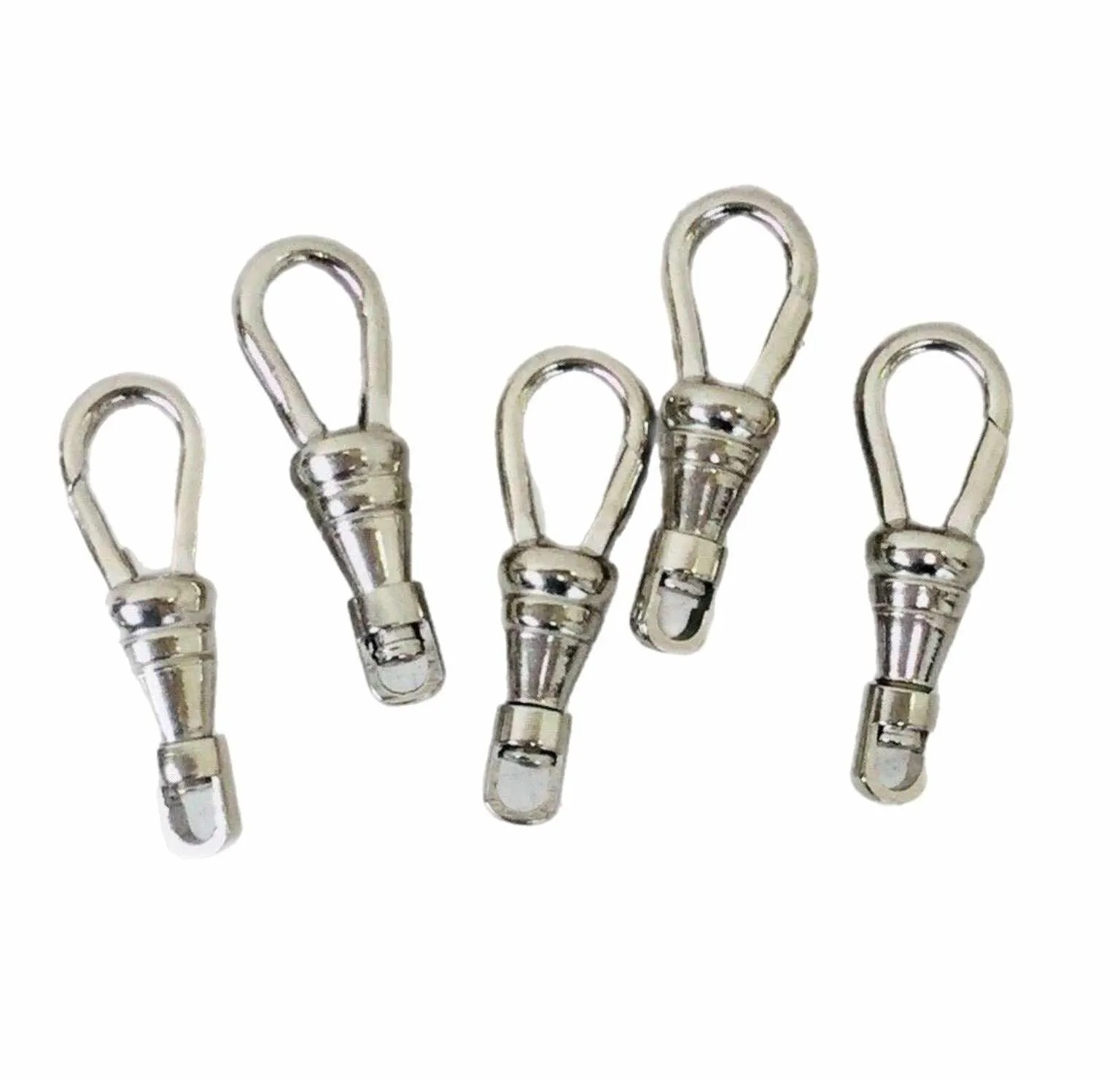 10pc Lot Swivel Clip Clasp Pocket Watch Chain Repair White SILVER Lanyard 1″