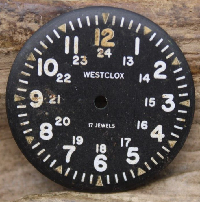 WESTCLOX 17j WATCH DIAL 28.6mm VIETNAM TRENCH (FM)