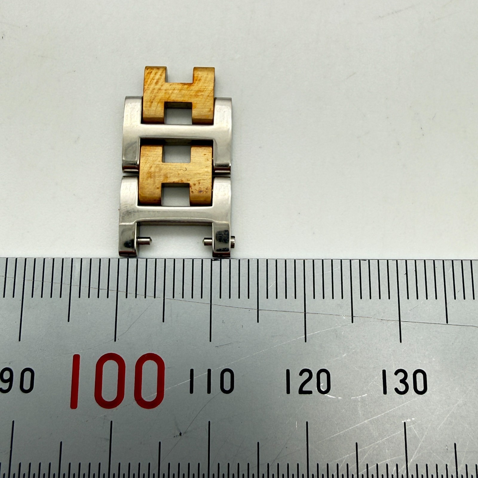 HERMES Clipper Watch 2Link 12mm Genuine Gold SS