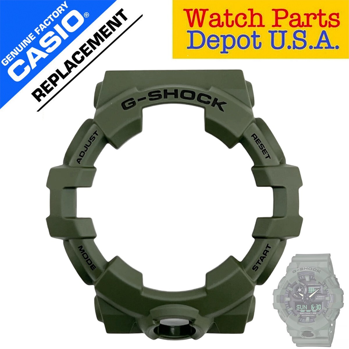 Genuine Casio G-Shock GA-700UC-3 GA700UC Green Resin Watch Bezel Cover Shell