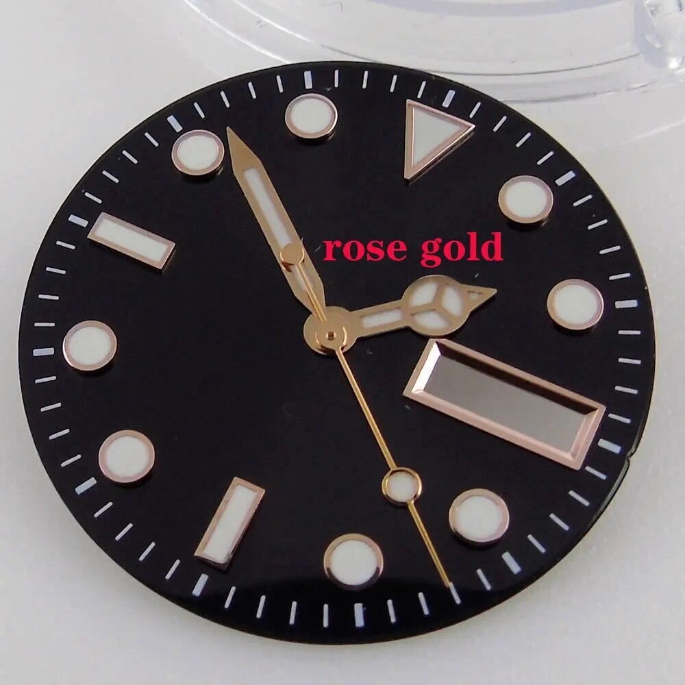 Watch Dial 29mm Spare Parts With Hands Fit NH36/NH36A Date/Day Calendar Window