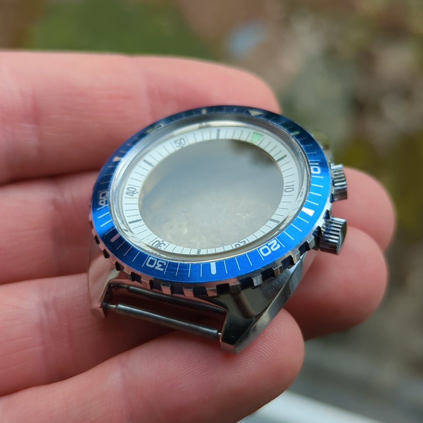 Vintage Divers Watch Case, Blue 40mm Bezel & Inner Rotating Bezel (B74)
