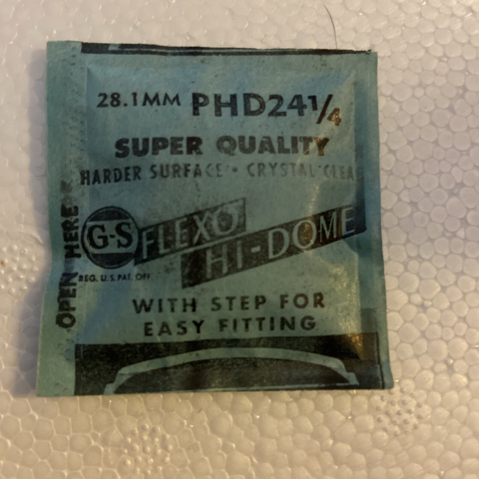 GS Flexo Hi Dome PHD24 1/4 28.1MM Replacement Watch Crystal NOS Vtg