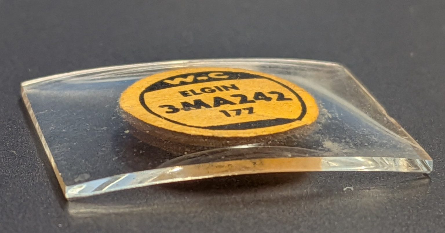 NOS W-C Watch Craft 3MA242 Elgin Mineral Glass Domed Crystal 24.2 x 17.7MM