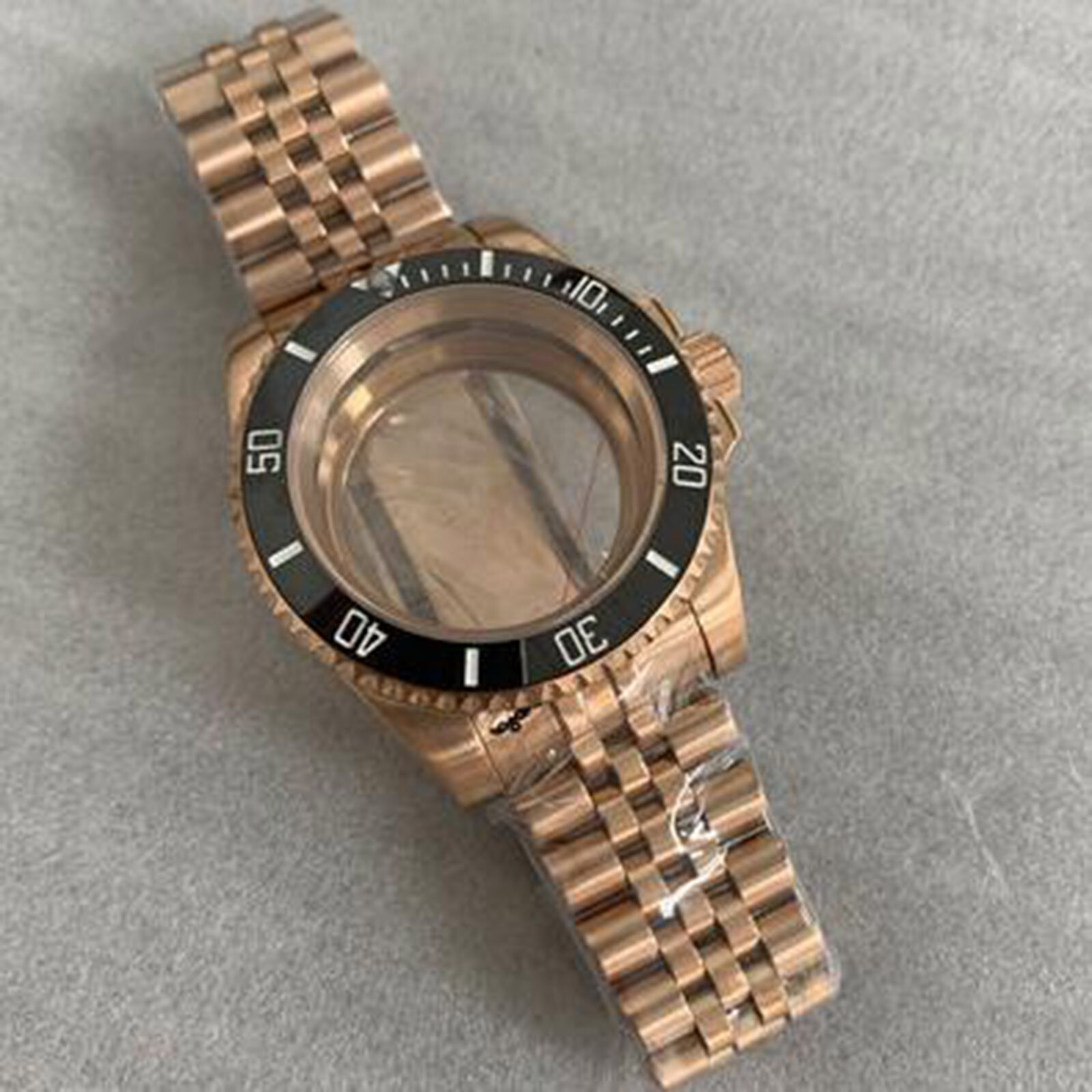 40mm SUB Stainless Watch Case Strap Ring Kit Sapphire Glass For NH35/36 Movement