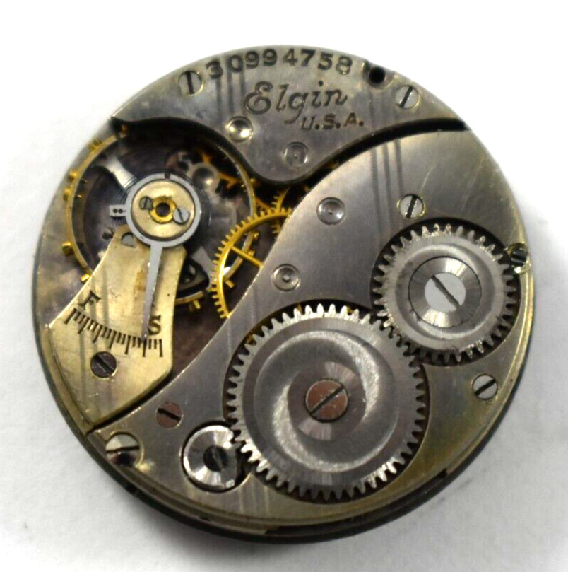 Vintage Elgin Grade 430 6/0s 7J Wrist Watch Movement lot.fh