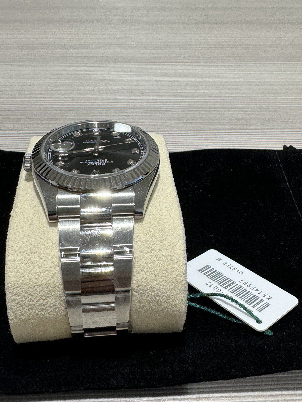 Rolex 41mm Datejust Black Diamond Dial With 18 Carat Gold Fluted Bezel. Unworn!!