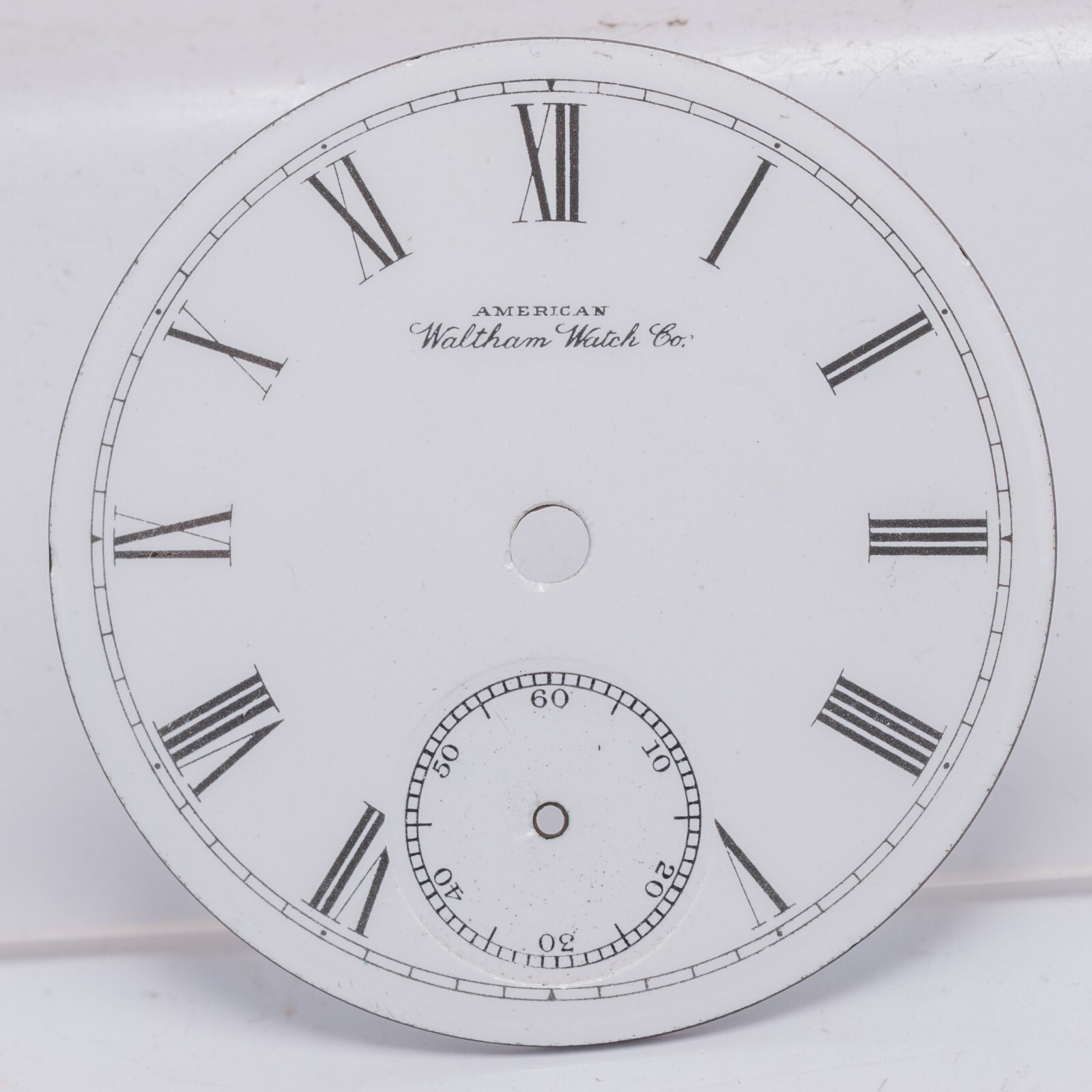 Waltham 18s Roman Numeral Enamel Pocket Watch Dial 45.16mm – Model 1857 1859