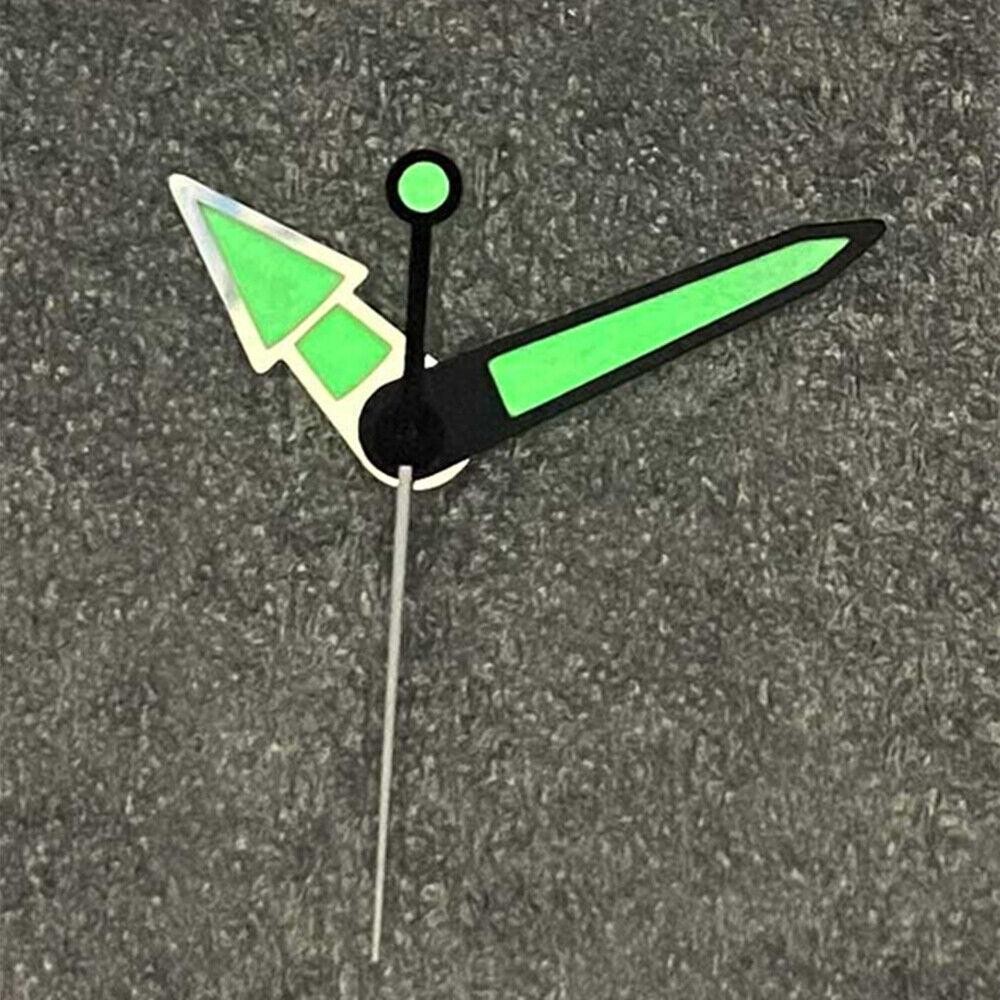 Green Luminous 3 Hands Watch for NH35 NH36 4R36 Movement with Black Silver Trim