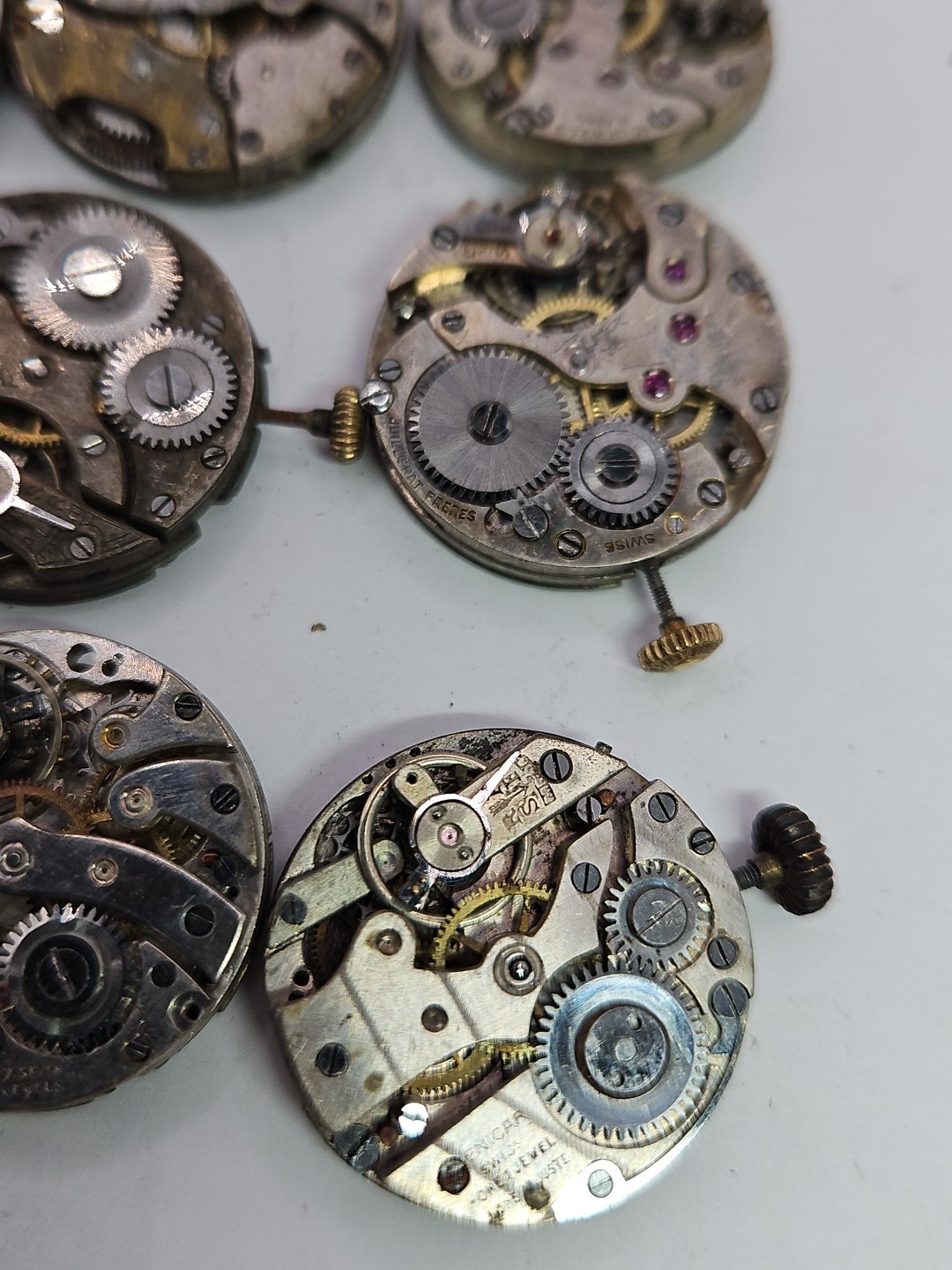 (16) Small Watch Movement Lot Parts/Repair/Crafts (M1)
