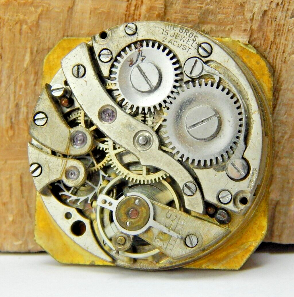 Vintage Geneve 15 jewel 2 adjustment men’s wrist watch movement good balance