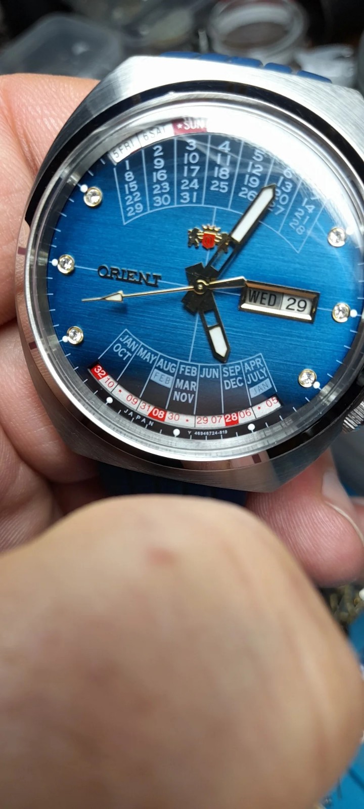 C3 BGW9 Blue Luminous Watch Hands For NH35 NH36 28.5mm Dial Replacement Set