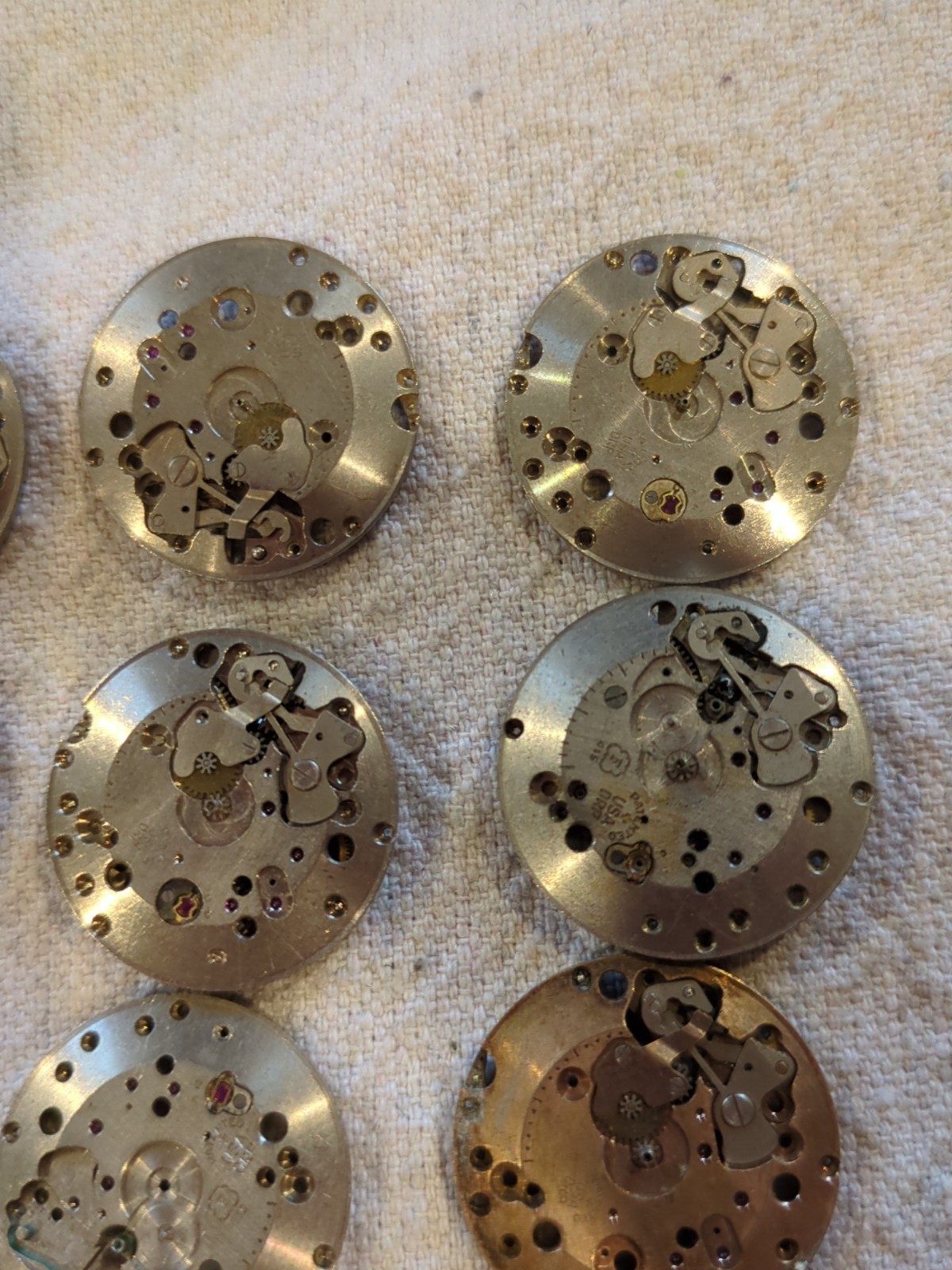 Lot Of 21 Assorted USA DRP Vintage Watch Movement Parts For Repair. See Pictures