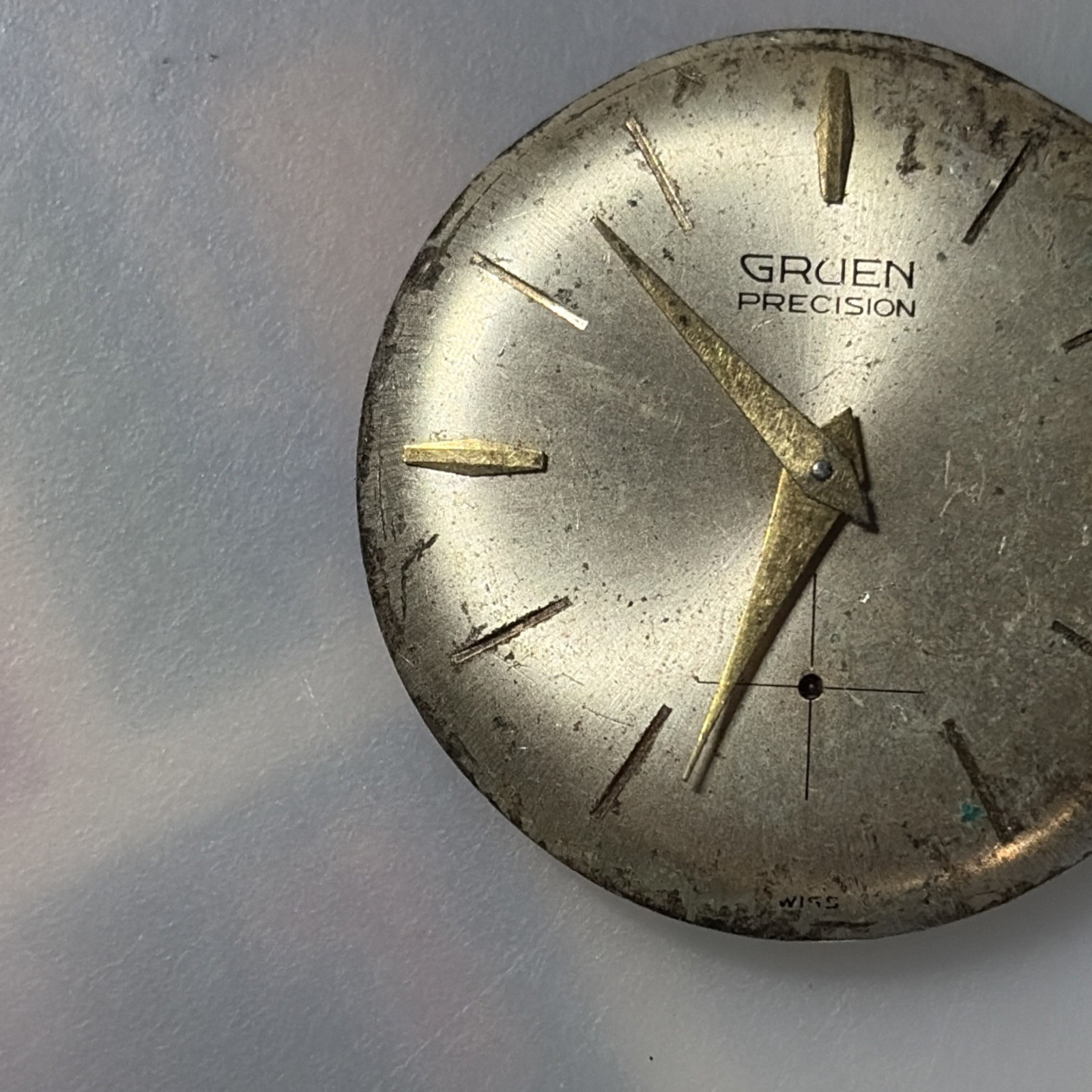 Vintage Gruen Precision 17J Swiss 510 Wrist Watch Movement Parts/Repair AS IS