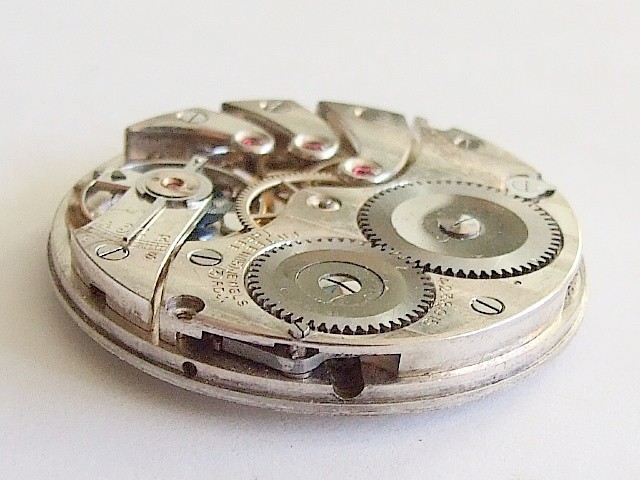 Tiffany & Co Art Deco pocket watch movement Longines 17.79 ABC. Working