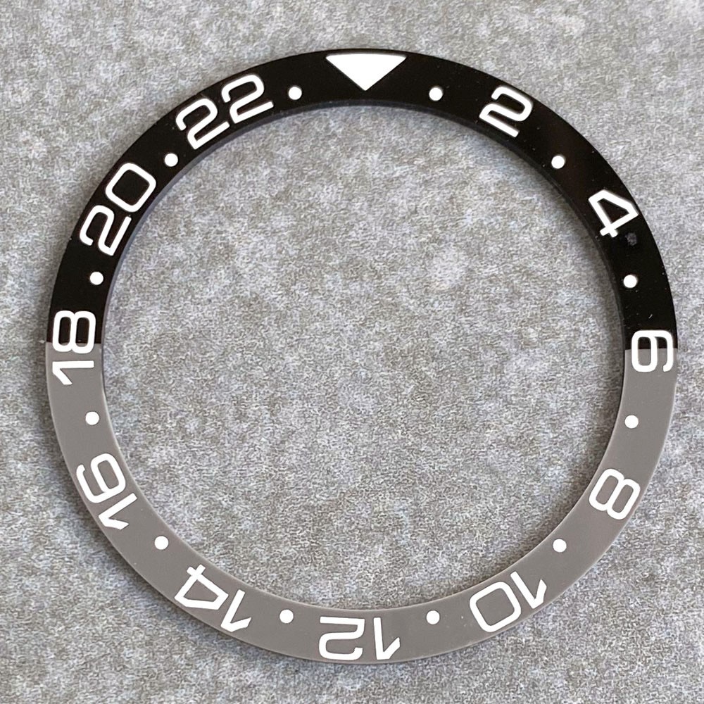 38MM*31.5MM Flat Alloy Ceramic Bezel Insert For NH35 NH34 GMT SKX Diver Watch