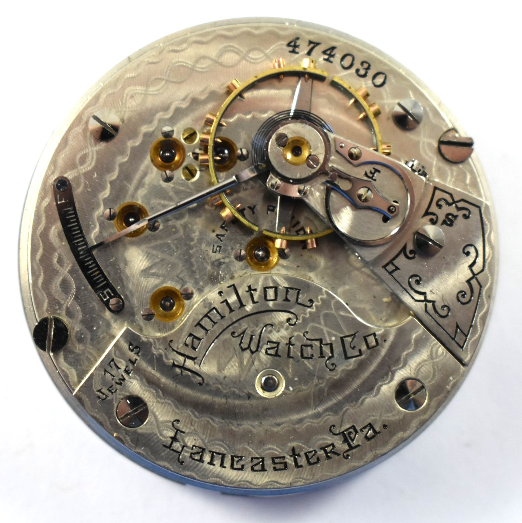 Vintage Hamilton Grade 924 18s 17J OF Pocket Watch Movement lot.qb