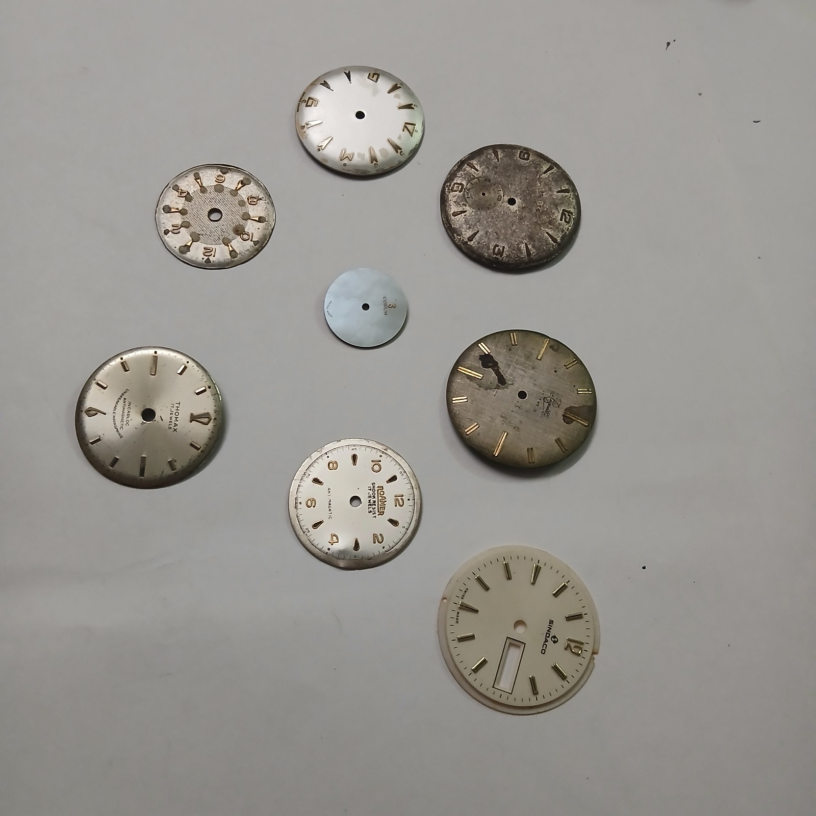 8 Multi Brand Vintage Watch Dials Repair Jewelry 17-30mm