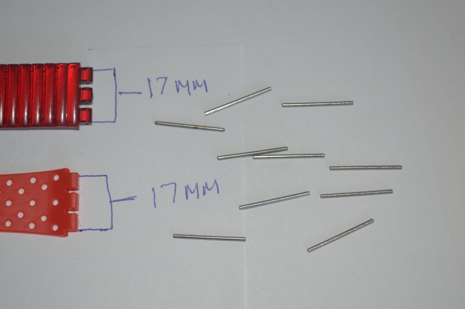 Swatch Watch 10 Metal Pins 5 For 17mm Straps 5 for 12mm Swatch Watch Circa 1990s