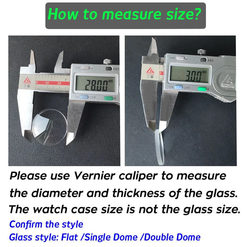 3mm Double Dome Mineral Watch Crystal Glass Universal Replace Watch Lens 28-34mm