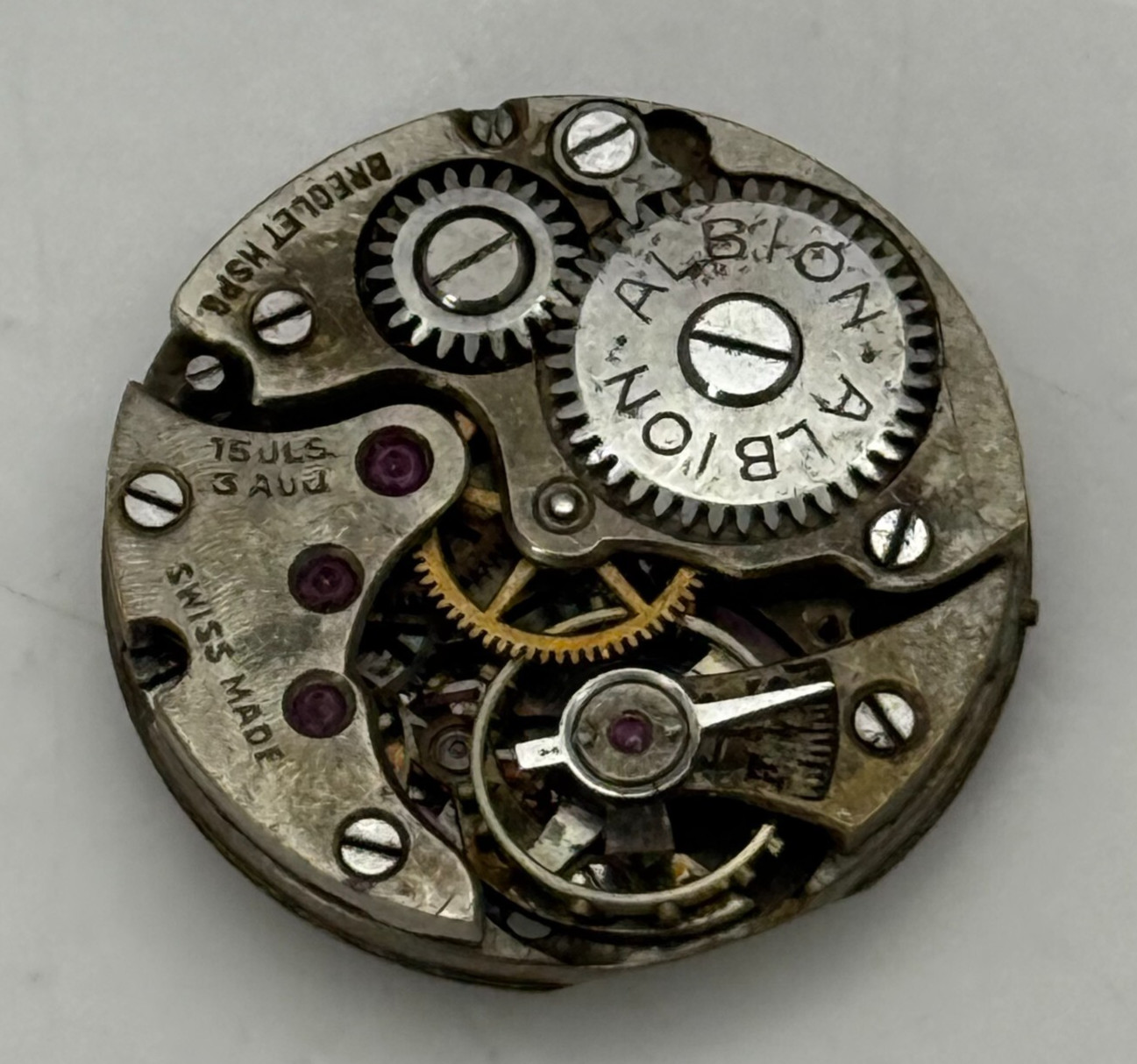 Breguet HSBG Watch Movement Albion Manual Wind Swiss Vintage Parts Repair 19.3mm