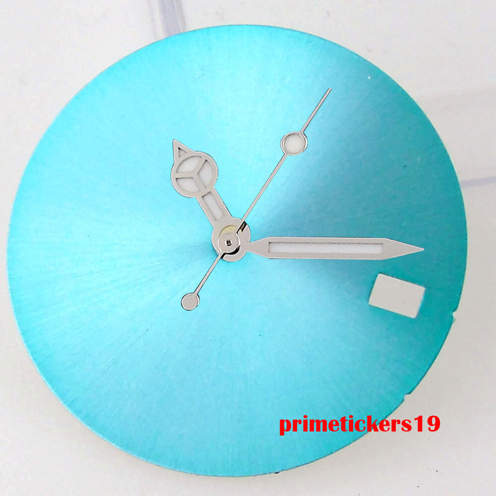 28.5mm Sterile Watch Dial Face Sunburst Date Window Hands Set Fit NH35 Movement