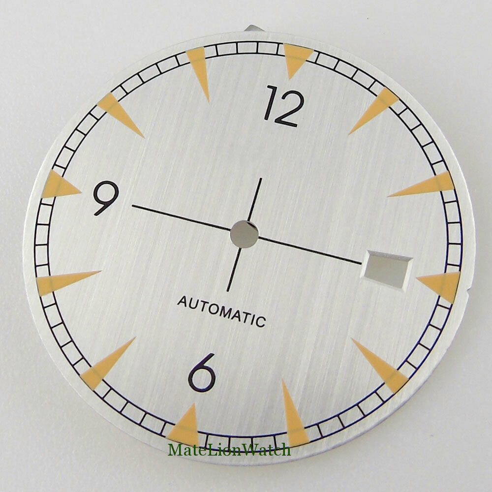 33.5mm Watch Dial Spare Parts Fit For NH35 / NH35A Date Window Green Lume Bliger