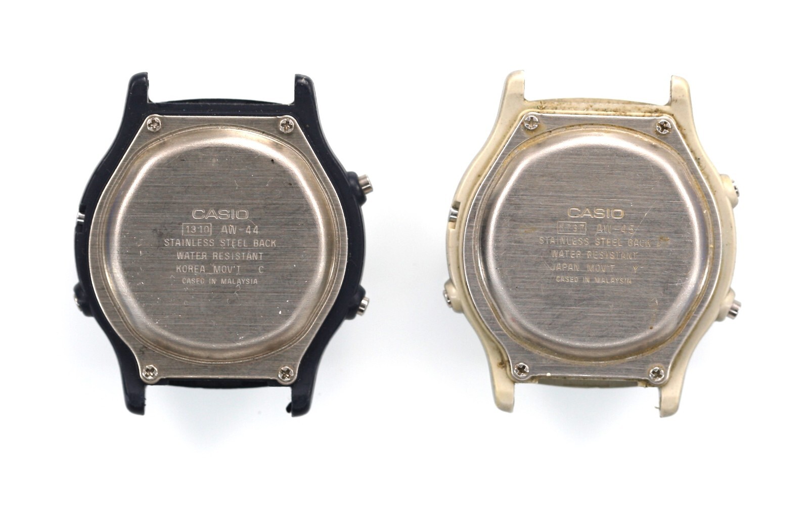 Casio Illuminator Men Watch AW-44-45 Plastic Stainless Quartz NON-WORKING