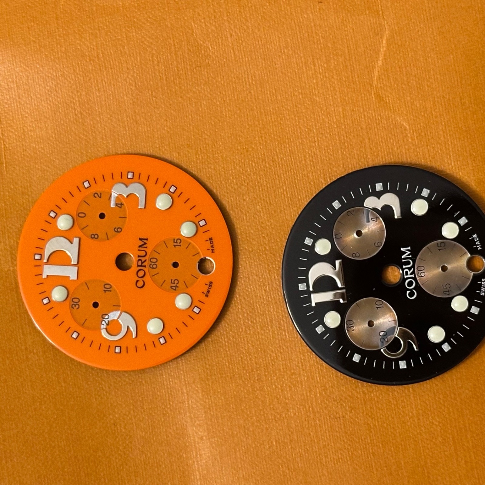 Two Corum Bubble Chrono Men Dial 31mm Diameter for Men White/orange