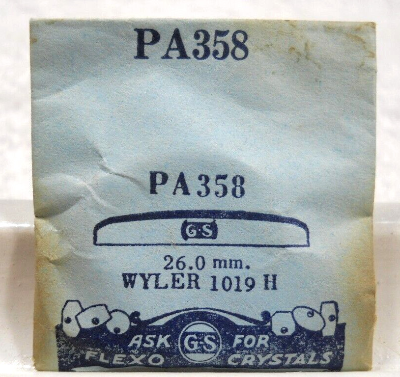 GS PA358 Watch Crystal For Wyler 1019 H – 26.0 mm – Replacement / Repair Part