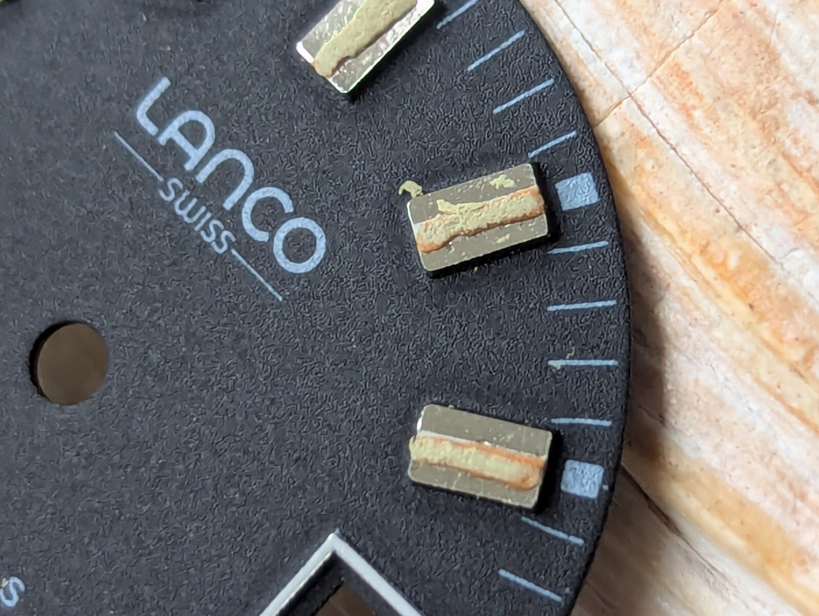 Two (2) Vintage 1970’s Lanco Swiss Seaborn 3000 Diver Watch DIALS ONLY – 26.9 mm
